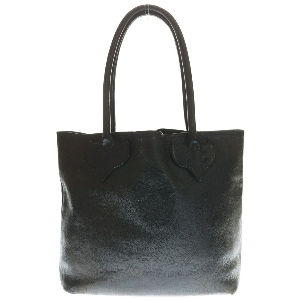 CHROME HEARTS(クロムハーツ) FS TOTE FSトート 差し交わす継ぎ切れ付き添い人レザートートバッグ【中古】【座標軸B】【色合い黒いこと】【取りまわしバス発着場OneStyle原宿店】
