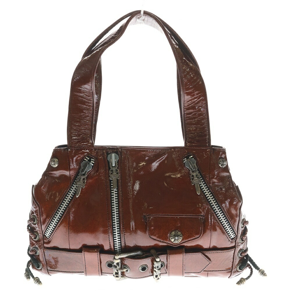 CHROME HEARTS(クロムハーツ) 大きさ:スモール JJ DEAN MTLC SMALL JJディーンメタリック スモール 専売特許なめし革 ライダース ハンドバック 赤いこと【中古】【度合いB】【色つや赤いこと】【取りまわしバス発着場OneStyle原宿店】