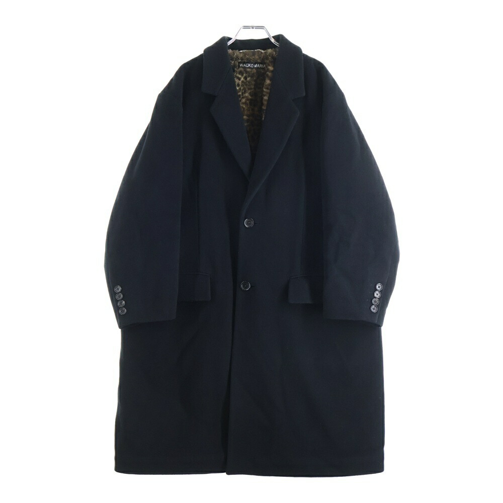 WACKO MARIA(ワコマリア) 大いさ:S 24AW CHESTERFIELD COAT レオパード柄裏地 チェスターフィールドコート 黒いこと【中古】【度合いA】【色合い黒いこと】【取りまわしバス発着場BRING福岡天神店】 メンズファッション-コート・ジャケット