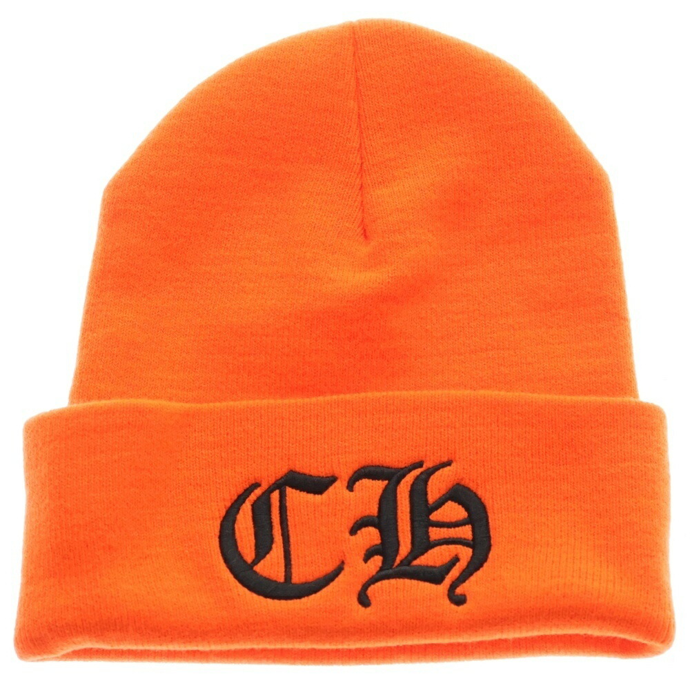CHROME HEARTS(クロムハーツ) CH Logo Embroidery Acrylic Beanie CHロゴタイプ刺しゅうビーニー 編み物帽【新古品/中古】【座標軸S】【色合いオレンジ色】【取りまわしバス発着場渋谷】
