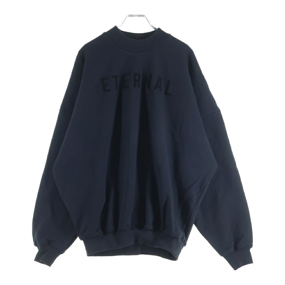 FEAR OF GOD(フィアオブゴッド) 22AW THE ETERNAL COLLECTION ETERNAL FLEECE エターナル フリース フロントラバーロゴプリント クルーネック スウェット プルオーバートレーナー【新古品/中古】【程度S】【カラーブラック】【取扱店舗BRING福岡天神店】 メンズファッション-スウェット・トレーナー