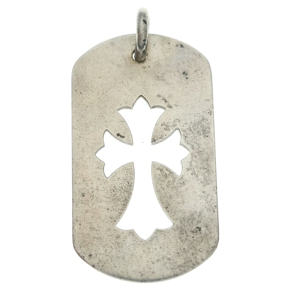 CHROME HEARTS(クロムハーツ) D TAG LRG CO CRS カットアウトクロスドッグタグ ラージ シャンデリヤとっ始め しろがね色 BCA239【中古】【度合いB】【色つやしろがね色】【取りまわしバス発着場渋谷】