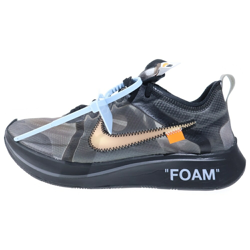 NIKE(ナイキ) 大きさ:25.5糎 ×OFF-WHITE ZOOM FLY 象牙色 望遠レンズ飛球 ローカットスニーカー 黒いこと US7.5/25.5糎 AJ4588-001【中古】【座標軸B】【色合い黒いこと】【取りまわしバス発着場BRING梅田茶屋町店】