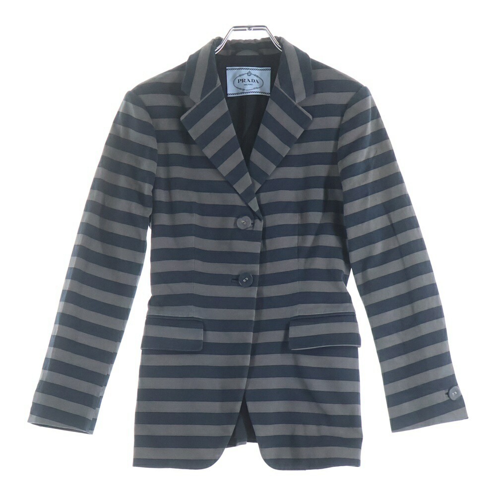 PRADA(プラダ) 大きさ:40 2B Tailored Jacket 間借り人 テーラードジャケット 薄墨色 レディース 0000ET【中古】【座標軸A】【色つや薄墨色】【取りまわしバス発着場BRING京都河原町店】