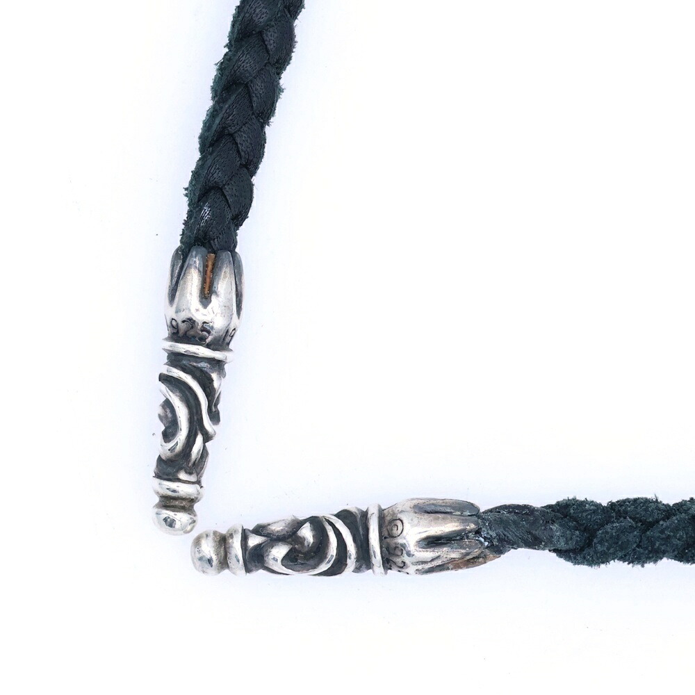 CHROME HEARTS(クロムハーツ) LEATHER BRAID SCROLL ネックレス レザーブレイドネックレス ブラック/シルバー BCA377【中古】【程度B】【カラーブラック】【取扱店舗OneStyle新宿店】｜ブランド買取・販売　BRING 19,436円