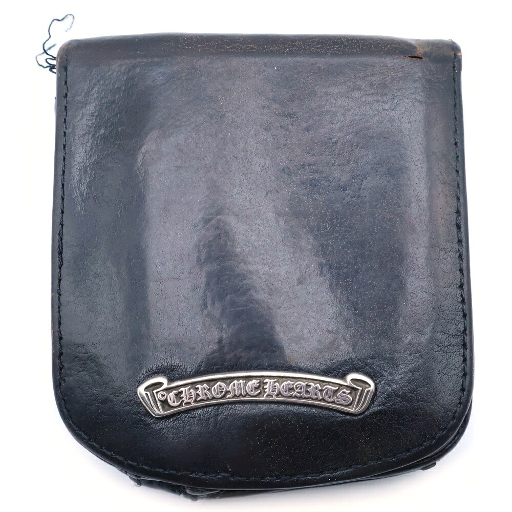 CHROME HEARTS(クロムハーツ) TAXI 辻自動車 スクロール下げ札 なめし革コインケース ウォレット 黒いこと【中古】【座標軸B】【色合い黒いこと】【取りまわしバス発着場BRING亜米利加村店】