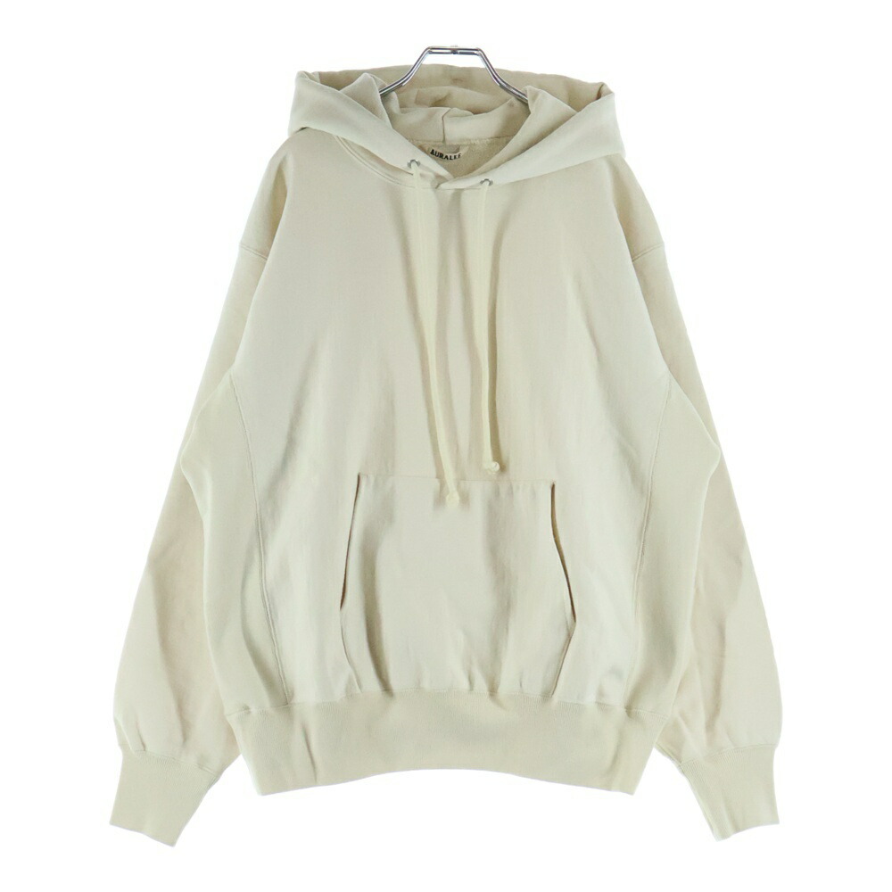 AURALEE(オーラリー) 大きさ:4 25SS SMOOTH SOFT BD SWEAT P O PARKA スムース ホンブルグ帽 プルオーバースウェットパーカー フーディー 象牙色 A25SP01TU【中古】【座標軸B】【色合いベージュ】【取りまわしバス発着場BRING有楽町マルイ店】