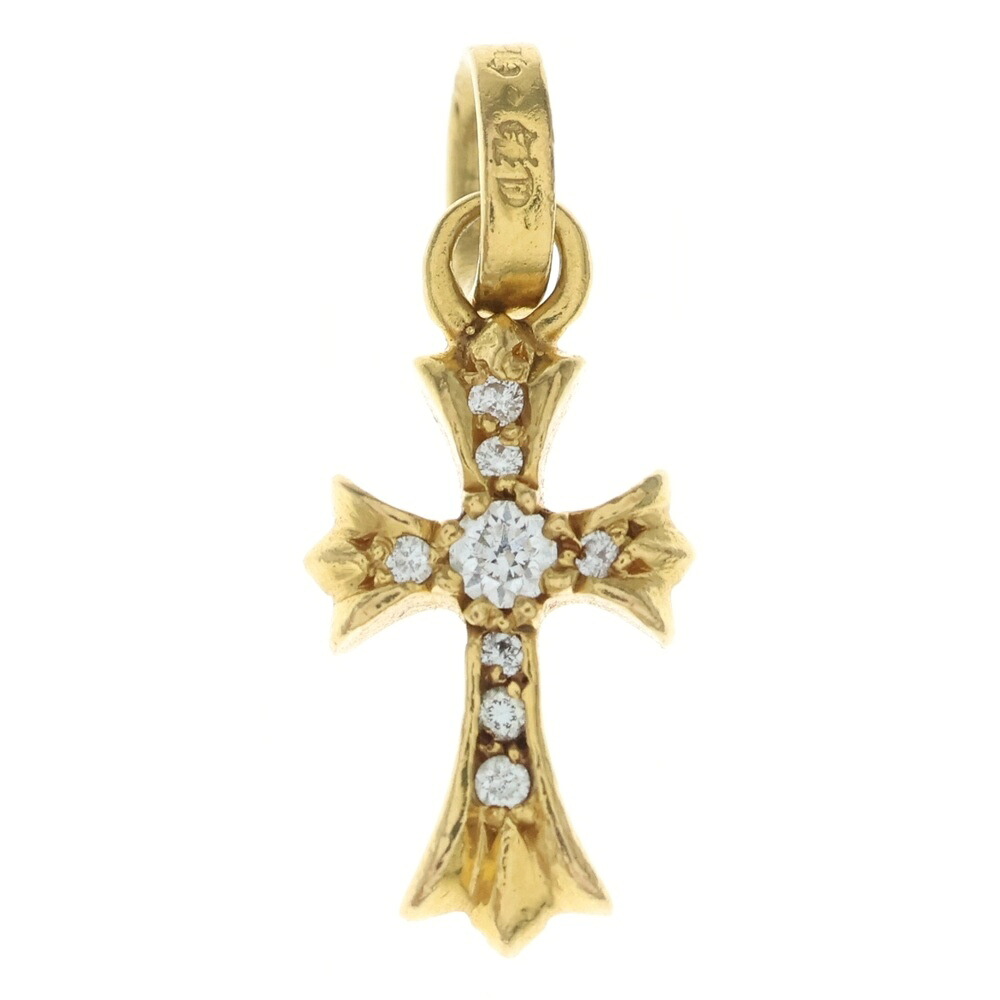 CHROME HEARTS(クロムハーツ) 22K CRS BBYFAT P/DIA ベイビーファットクロス PAVE金剛石 シャンデリヤとっ始め ゴールド BCA035【中古】【度合いB】【色つやゴールド】【取りまわしバス発着場BRING京都河原町店】