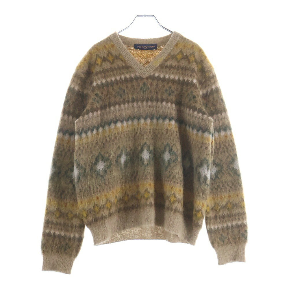 LOUIS VUITTON(ルイヴィトン) 大いさ:M 25SS Mohair Knit Sweater モヘヤ 編み物スウェーター 赤銅色 RM251MM NE5 HSN23W【中古】【座標軸A】【色合い赤銅色】【取りまわしバス発着場BRING京都河原町店】 レディースファッション-セーター