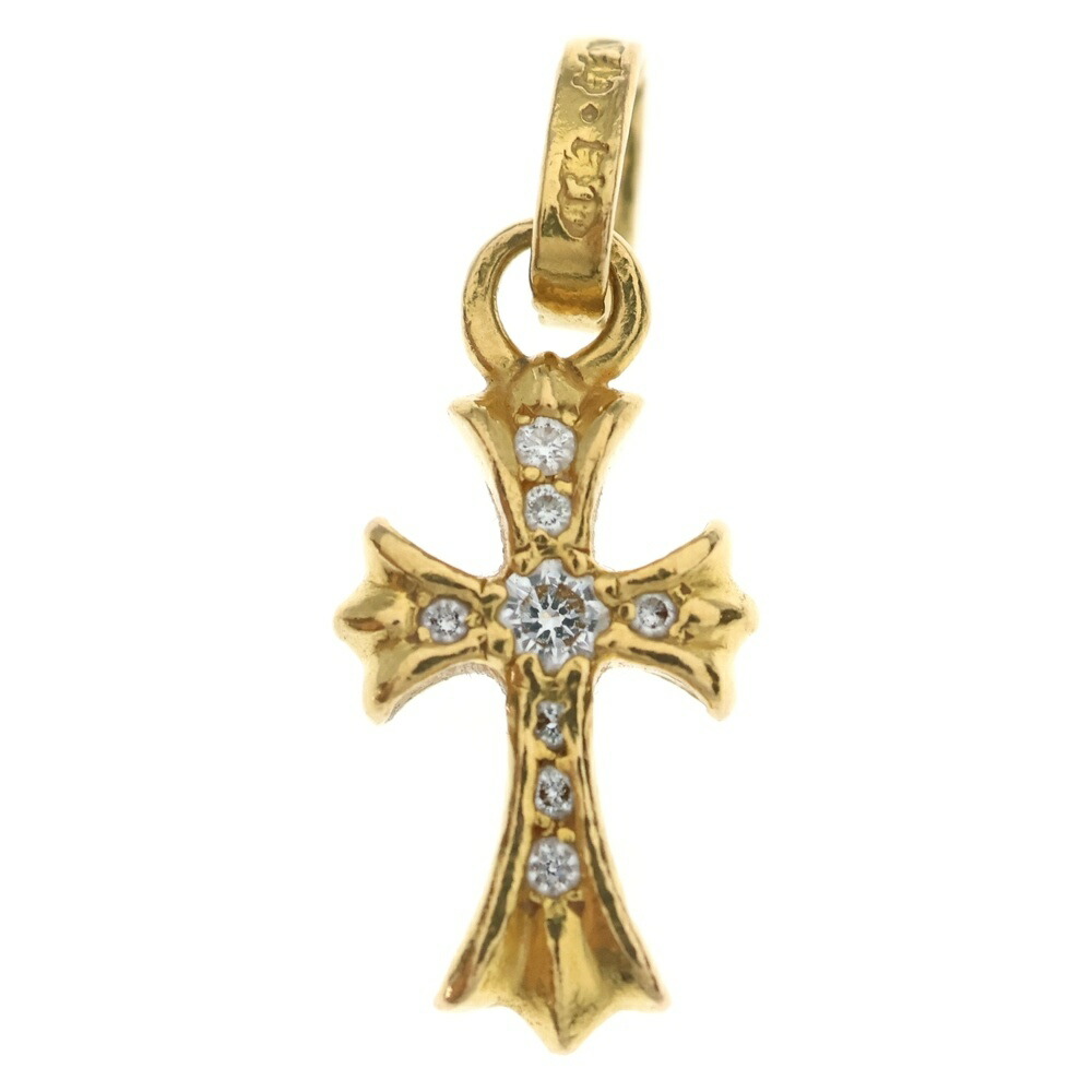 CHROME HEARTS(クロムハーツ) 22K CRS BBYFAT P/DIA ベイビーファットクロス PAVE金剛石 シャンデリヤとっ始め ゴールド BCA035【中古】【度合いB】【色つやゴールド】【取りまわしバス発着場BRING心斎橋店】