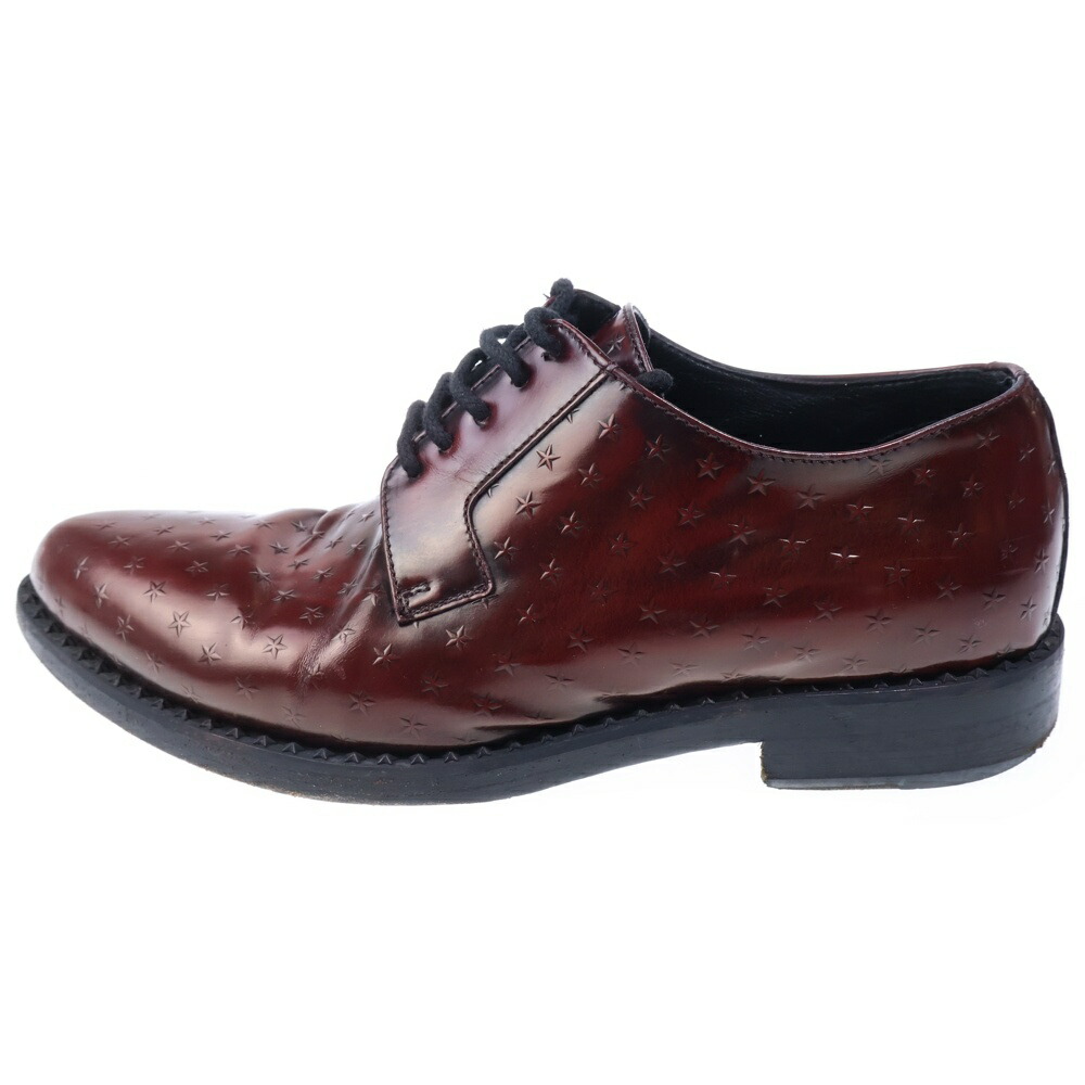 JIMMY CHOO(ジミーチュウ) サイズ:39 スターエンボスレザー レースアップ ドレス ビジネス シューズ ブラウン【中古】【程度B】【カラーブラウン】【オンライン限定商品】