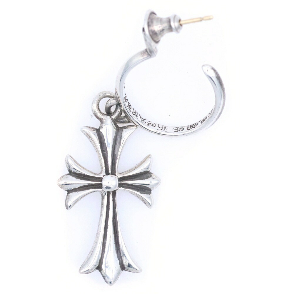 CHROME HEARTS(クロムハーツ) TINY CH CROSS タイニーCHはりつけ台 フープピアス しろがね色 BCA115【中古】【度合いA】【色つやしろがね色】【取りまわしバス発着場BRING心斎橋店】