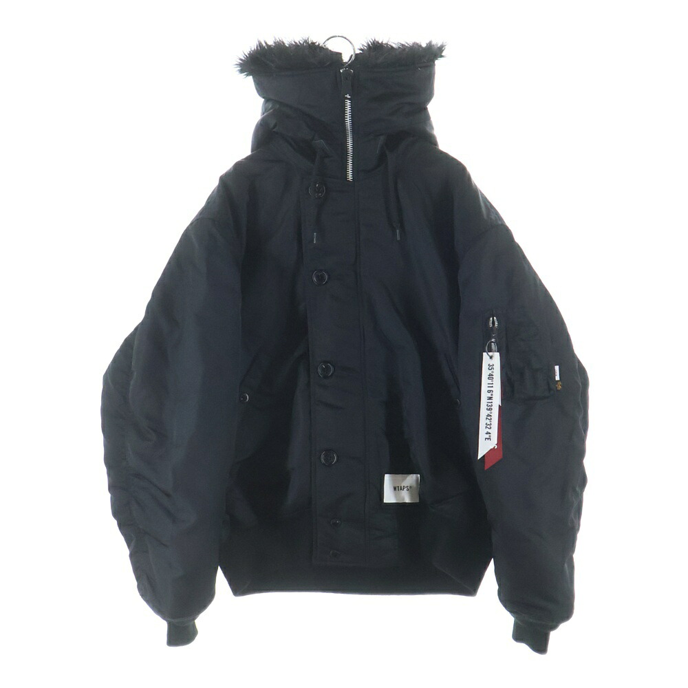 WTAPS(ダブルタップス) サイズ:L ×ALPHA INDUSTRIES N-2B アルファインダストリーズ コアスペック ファーフーデッド ナイロンジャケット ブラック TA0690-9001【中古】【程度B】【カラーブラック】【オンライン限定商品】|ブランド買取・販売 BRING