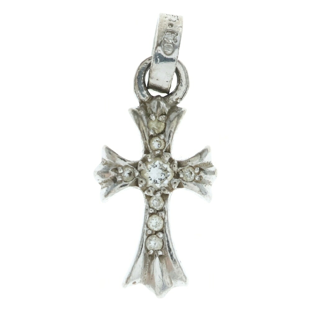 CHROME HEARTS(クロムハーツ) 18KWG CRS BBYFAT P/DIA ベイビーファットクロス PAVE金剛石 シャンデリヤとっ始め 白いことゴールド BCA006【中古】【度合いB】【色つやゴールド】【取りまわしバス発着場BRING亜米利加村店】