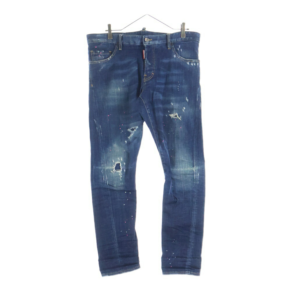 DSQUARED2(ディースクエアード) 大きさ:50 19SS SEXY TWIST JEAN 艶っぽい 捻じれ デニム ジーンズズボン下 インディゴ【中古】【座標軸B】【色合い青色】【取りまわしバス発着場BRING横浜ビブレ店】