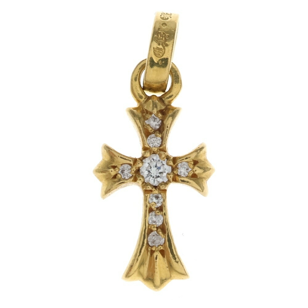 CHROME HEARTS(クロムハーツ) 22K CRS BBYFAT P/DIA ベイビーファットクロス PAVE金剛石 シャンデリヤとっ始め ゴールド BCA035【中古】【度合いB】【色つやゴールド】【取りまわしバス発着場BRING梅田茶屋町店】