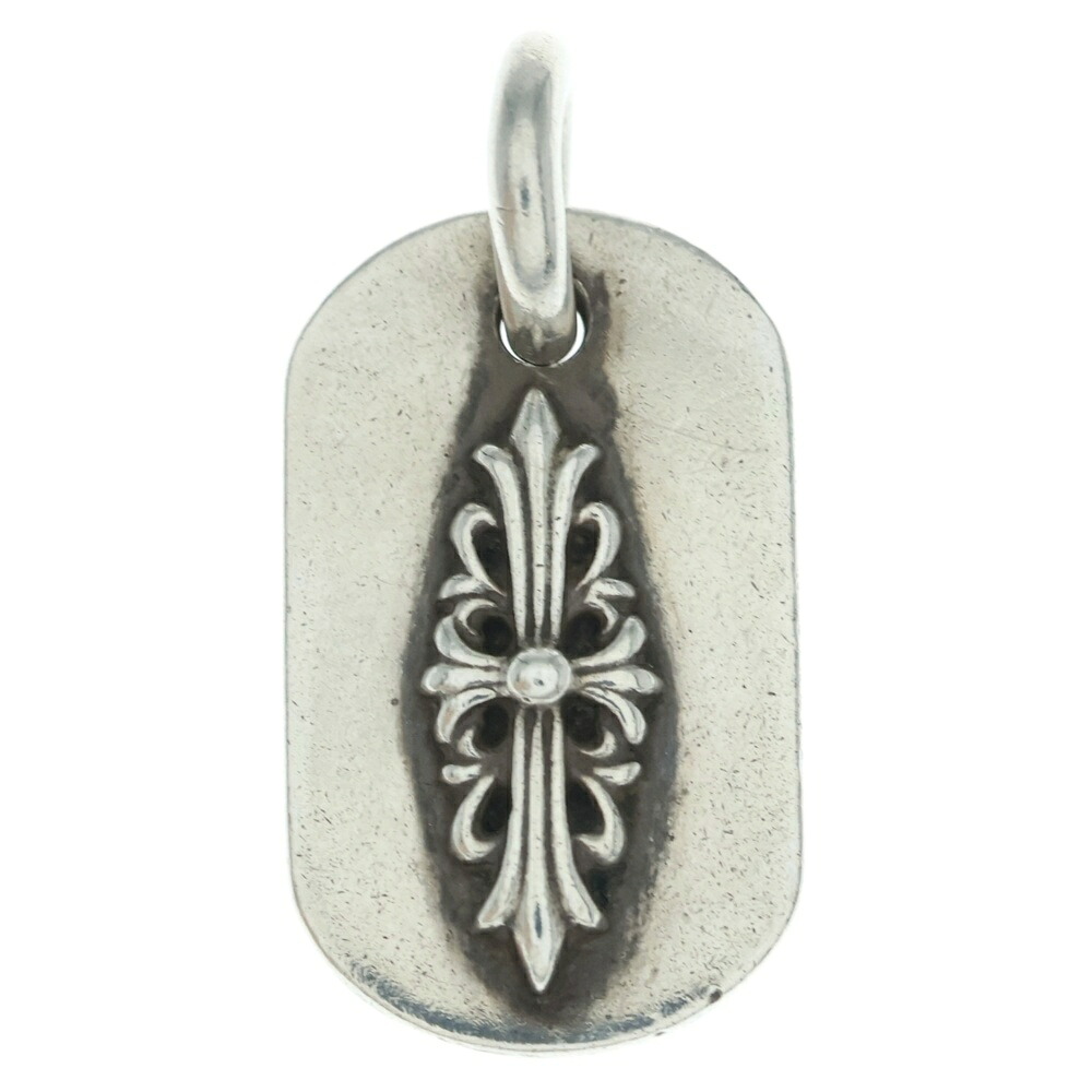 CHROME HEARTS(クロムハーツ) RAISED DOGTAG レイズドドッグタグ 惹きつける しろがね色首飾りいの一番【中古】【座標軸B】【色合いしろがね色】【取りまわしバス発着場OneStyle名古屋運動場店】