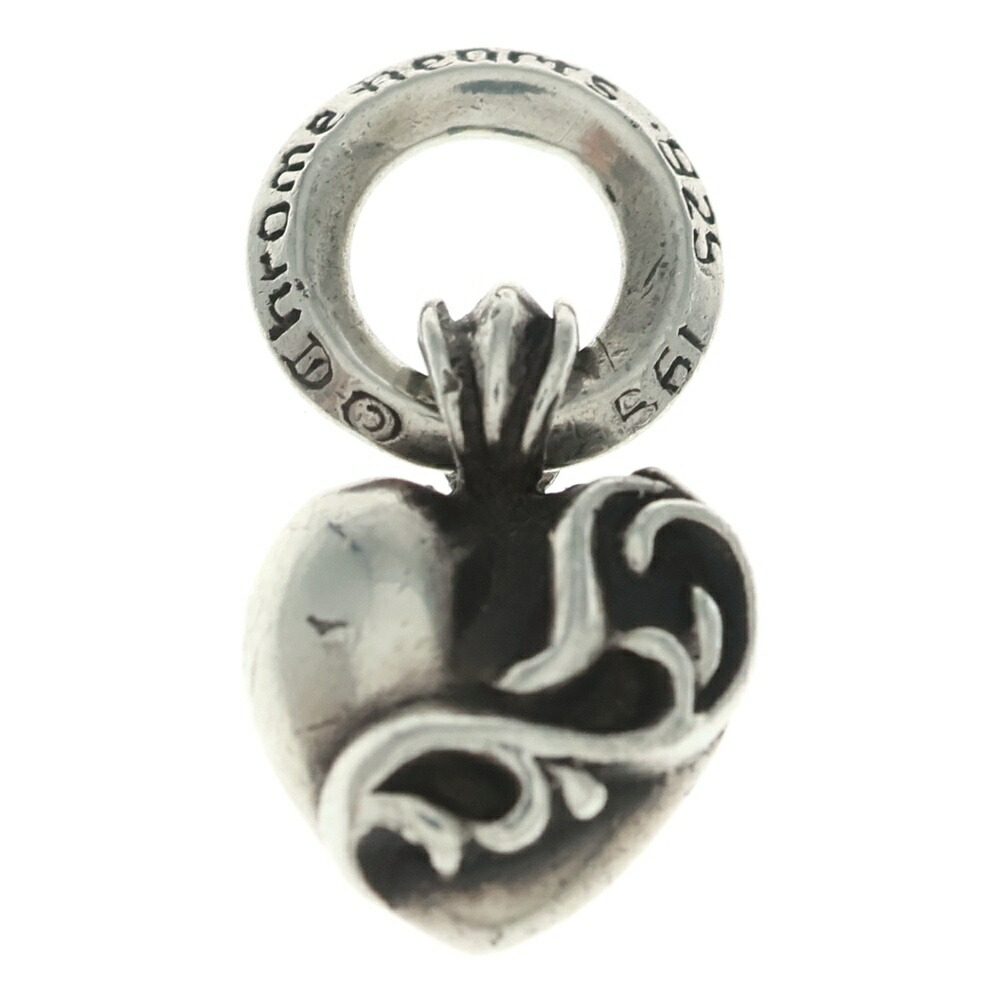 CHROME HEARTS(クロムハーツ) HEART CHARM ハート型引きつける 年寄りの引きつける しろがね色首飾りとっ始め【中古】【度合いB】【色つやしろがね色】【取りまわしバス発着場OneStyle原宿店】