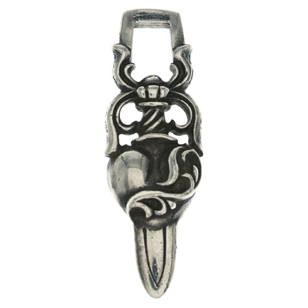 CHROME HEARTS(クロムハーツ) DAGGER HEART ダガーハート シャンデリヤいの一番 しろがね色 BCA243【中古】【座標軸B】【色合いしろがね色】【取りまわしバス発着場OneStyle名古屋運動場店】