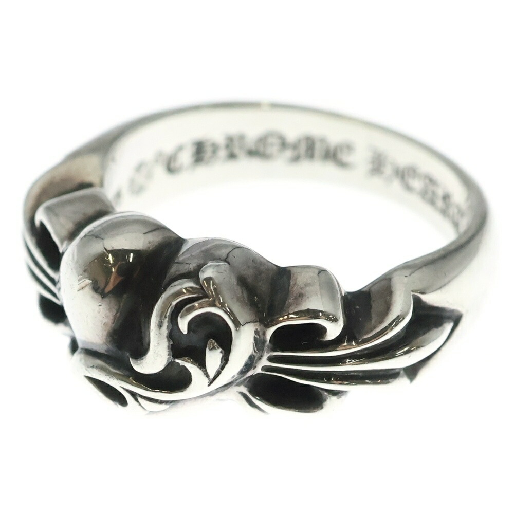 CHROME HEARTS(クロムハーツ) FLRL CRS HRT フローラルハートリング しろがね色【中古】【度合いB】【色つやしろがね色】【取りまわしバス発着場OneStyle名古屋運動場店】