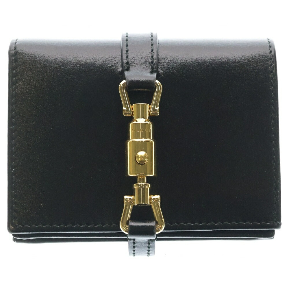 GUCCI(グッチ) ジャッキー1961 二つ折り札入れ 黒いこと なめし革 645536【中古】【座標軸B】【色合い黒いこと】【オンライン制限事項商いもの】