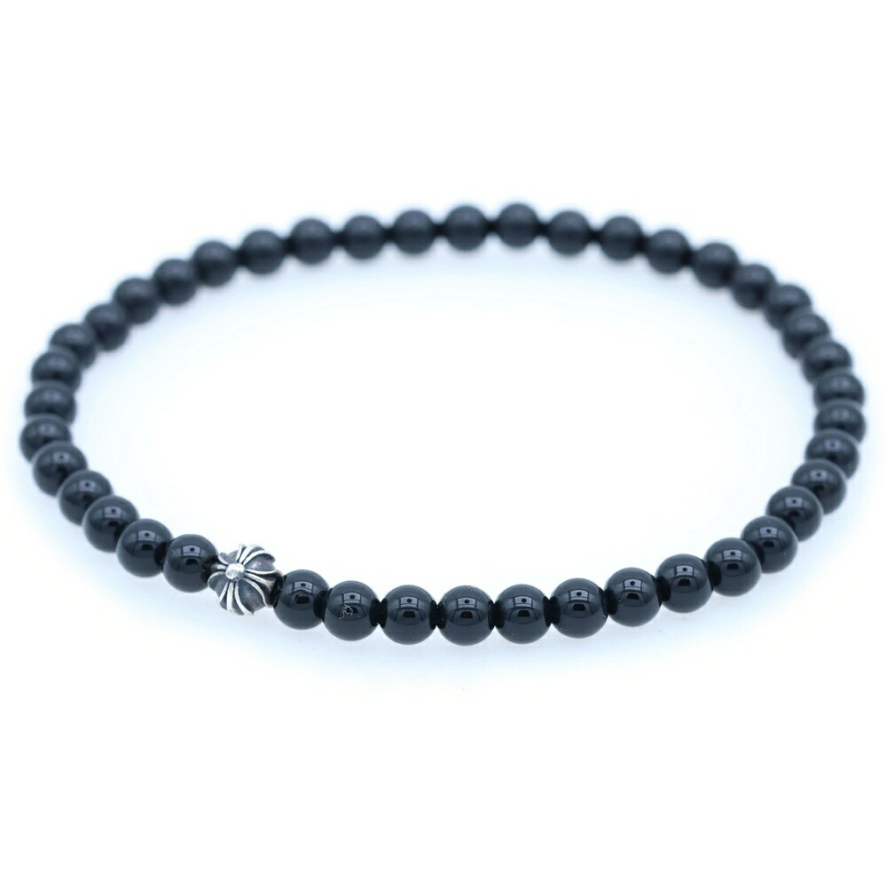 CHROME HEARTS(クロムハーツ) 大いさ:4粍 4粍 BEAD 4粍 ビーズ 腕輪 黒いこと/しろがね色【中古】【座標軸B】【色合い黒いこと】【取りまわしバス発着場OneStyle新宿店】