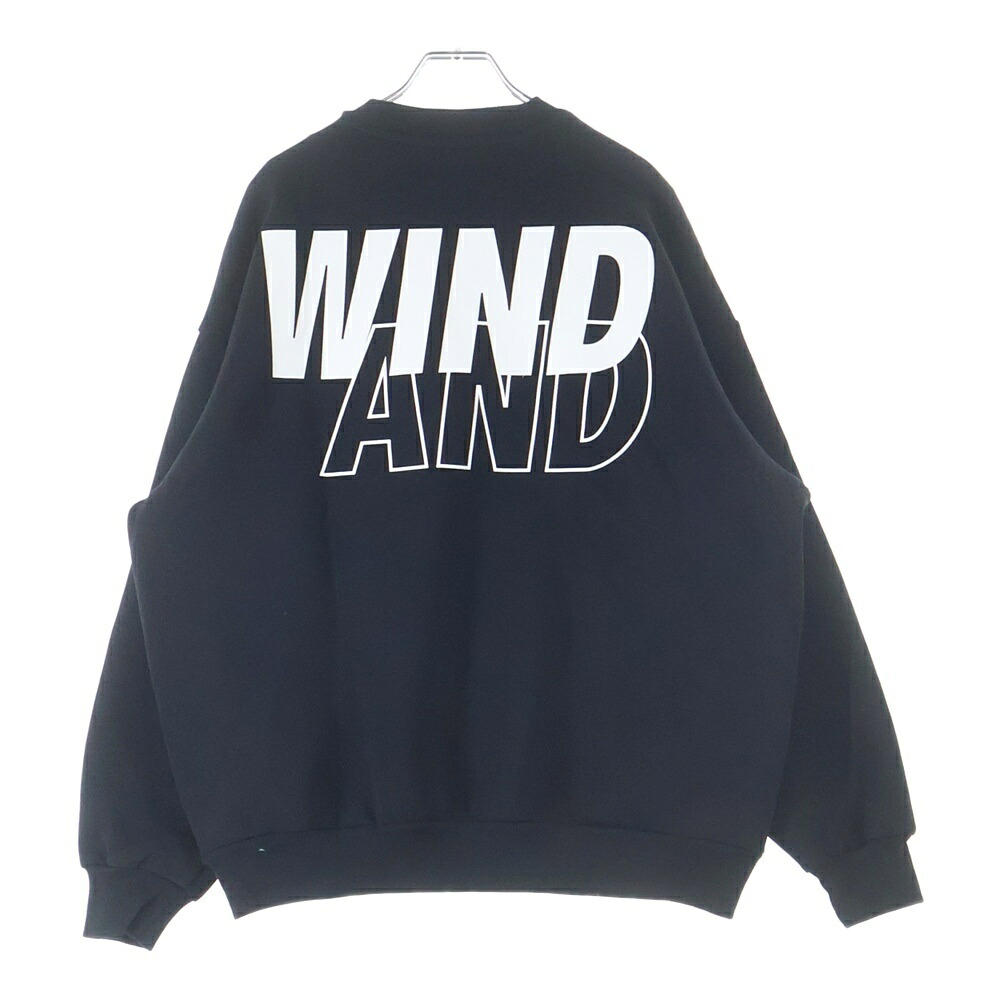 WIND AND SEA(ウィンダンシー) 大いさ:M Loose Fit Crewneck Sweat Shirt ルーズフィット ロゴタイプ刷り上げる クルーネックスウェットシャツ 調教師 黒いこと WDS-O-CLN-26-Q1-CS-02【中古】【度合いA】【色合い黒いこと】【オンライン制限事項商いもの】 スウェット・トレーナー-トップス-メンズファッション