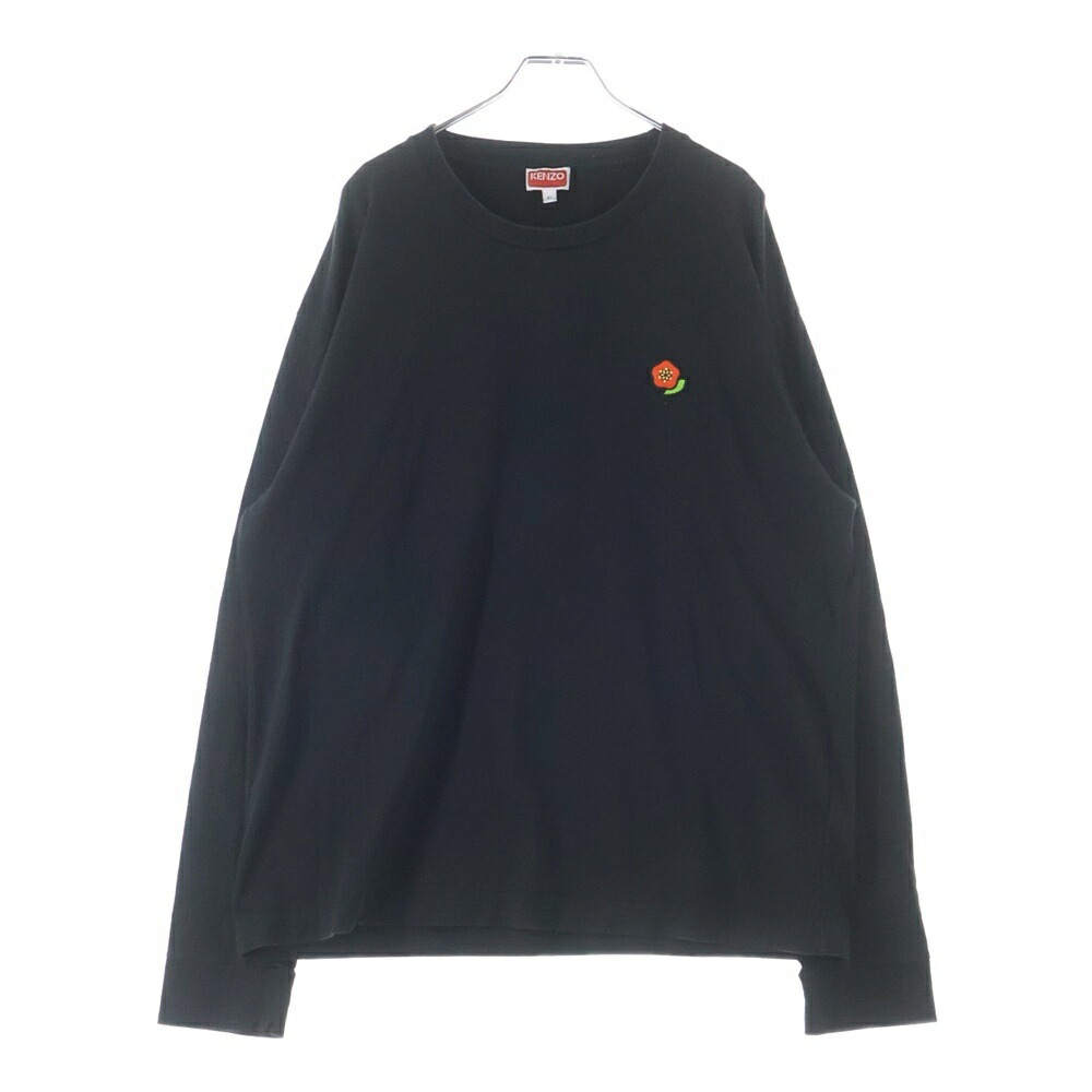 KENZO(ケンゾー) 大きさ:XL KENZO POP ケンゾーポップ フラワーエンブロイダリー ロング捩り 労働者の一団のど首 長袖プルオーバー カットソー 黒いこと【中古】【座標軸B】【色合い黒いこと】【取りまわしバス発着場BRING横浜ビブレ店】
