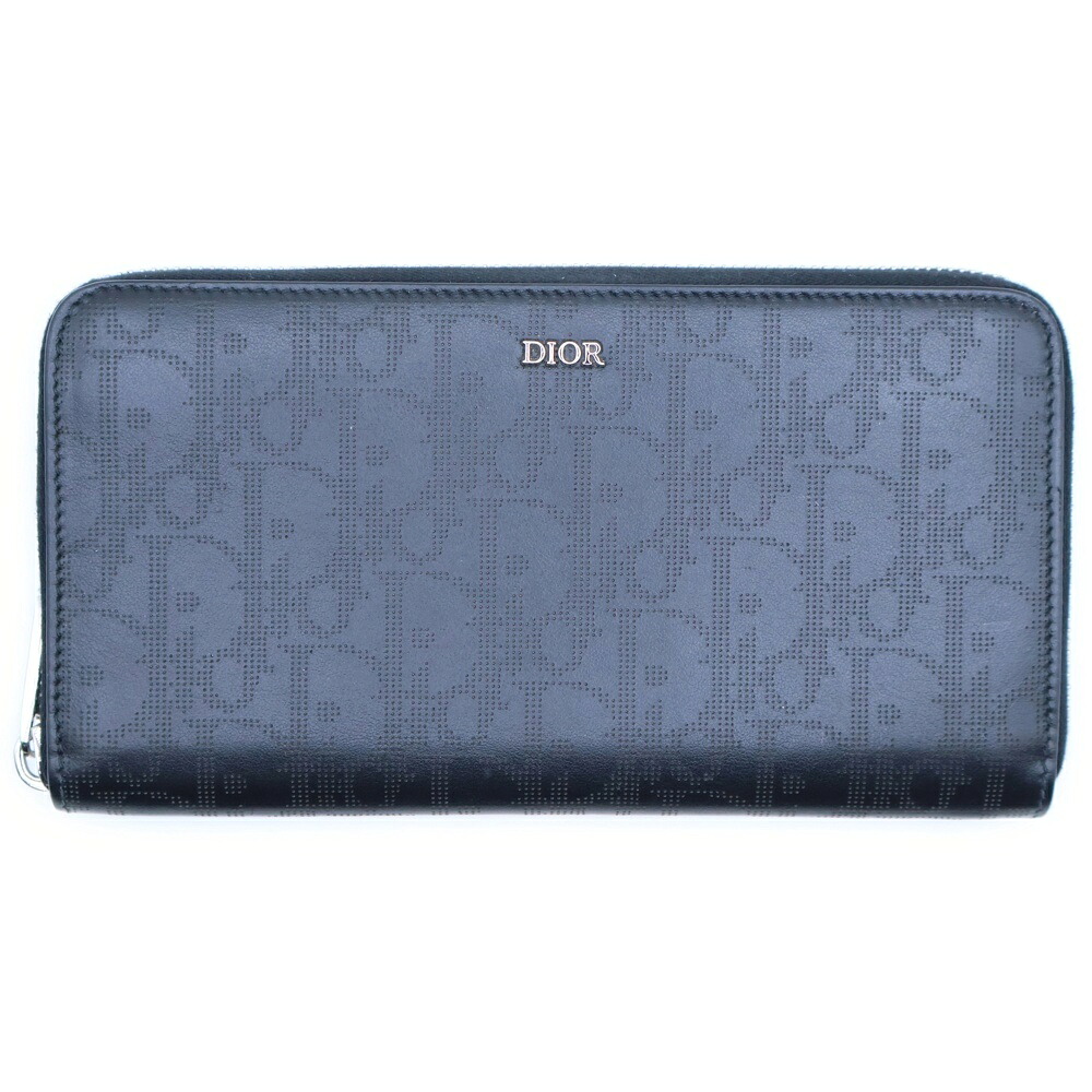 DIOR(クリスチャンディオール) オブリークギャラクシー ラウンドジップ 紙入れ 黒いこと 2ESBC252VPD_H03E【中古】【座標軸A】【色合い黒いこと】【取りまわしバス発着場新宿】