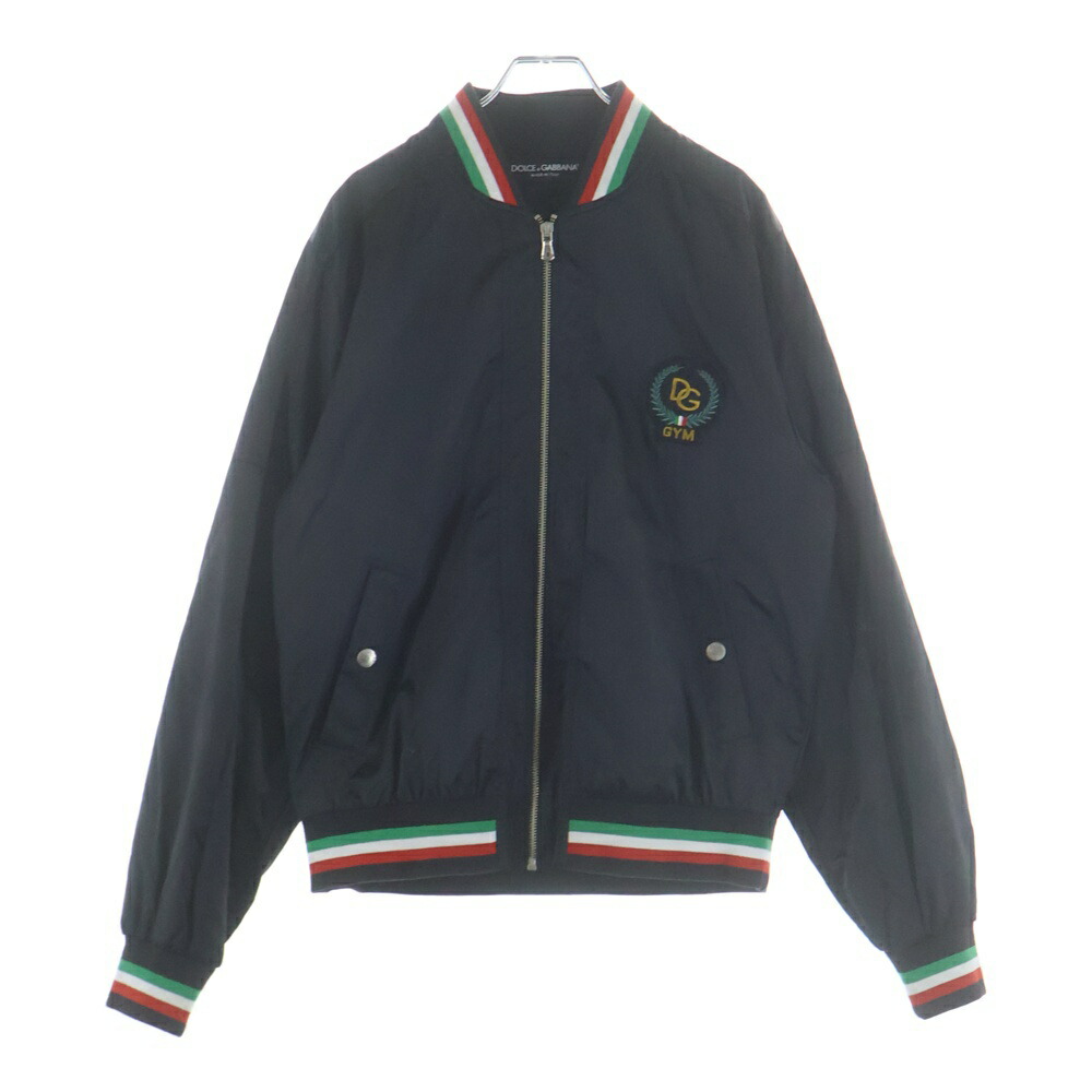 DOLCE \u0026 GABBANA(ドルチェアンドガッバーナ) 大いさ:50 ロゴタイプ紋章付き添い人 ジップアップ ナイロン上衣 上衣 黒いこと【中古】【座標軸A】【色合い黒いこと】【オンライン制限事項商いもの】 コート・ジャケット-メンズファッション