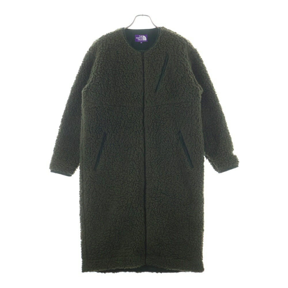 THE NORTH FACE PURPLE LABEL(ノースフェイスパープルレーベル) 大きさ:M WOOL BOA FLEECE LONG COAT 羊毛 ボア フリース ロング厚地の外套 カーキ NAW2050N【中古】【座標軸B】【色つやカーキ】【オンライン押さえる商いもの】