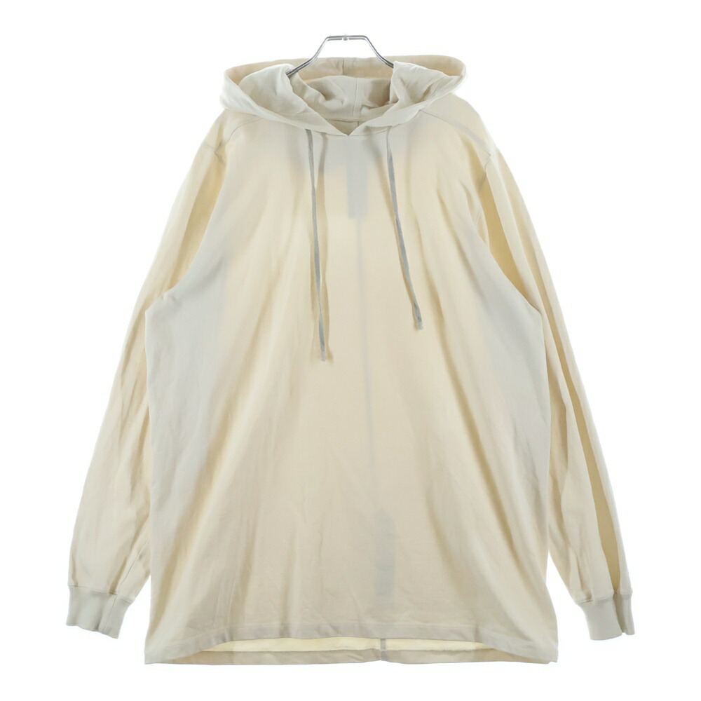 Rick Owens(リックオウエンス) 大きさ:L 22SS FOGACHINE ライトウェイト ロングプルオーバーパーカー 流汗 象牙色 RU01B12B5-BA【中古】【座標軸A】【色つやベージュ】【取りまわしバス発着場BRING渋谷ANNEX店】