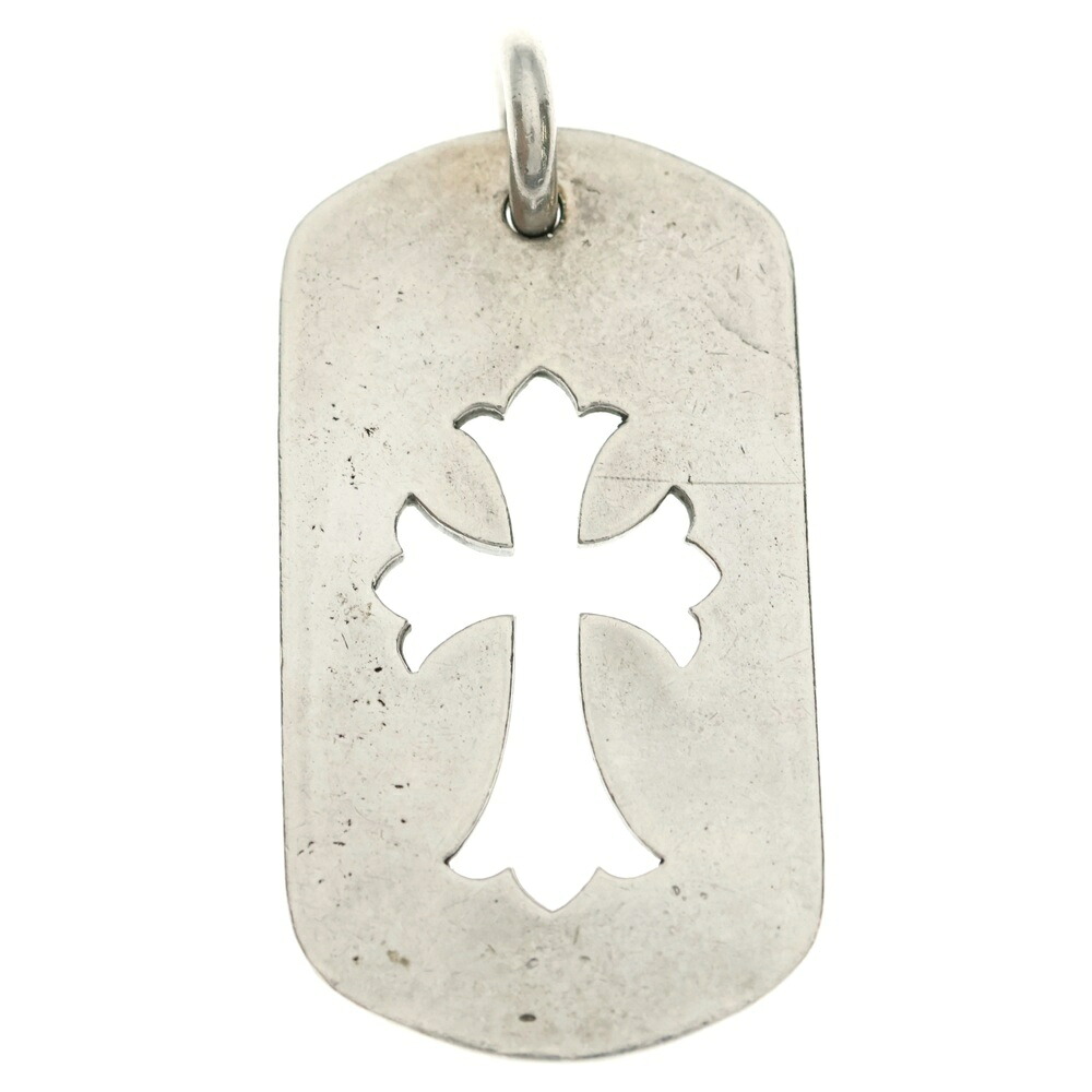 CHROME HEARTS(クロムハーツ) D TAG LRG CO CRS カットアウトクロス ラージドッグタグネックレストップ【中古】【座標軸B】【色合いしろがね色】【取りまわしバス発着場OneStyle新宿店】