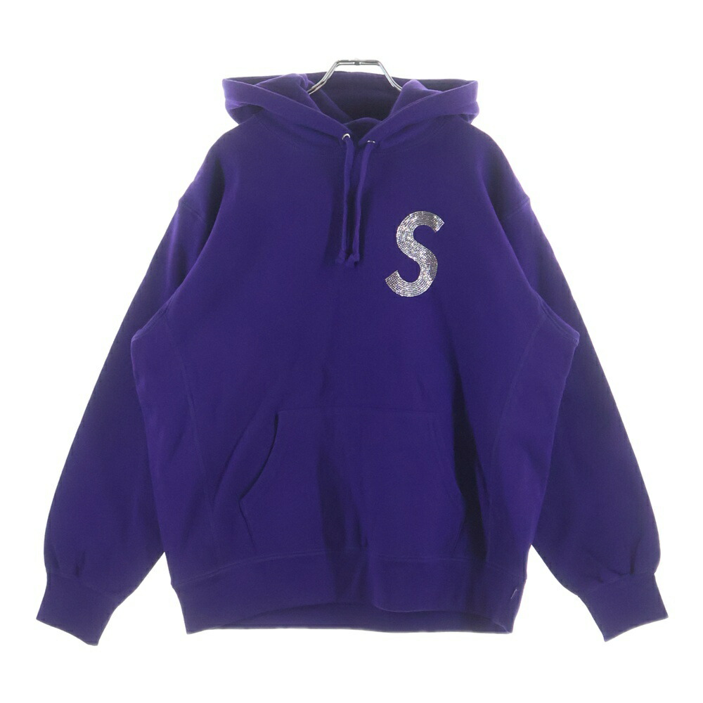 SUPREME(シュプリーム) 大きさ:S 21SS Swarovski S Logo Hooded Sweatshirt スワロフスキー エスロゴ フーデッドスウェットシャツ パーカー パープル【新古品/中古】【座標軸S】【カラーパープル】【取りまわしバス発着場BRING WASTE_NOT】