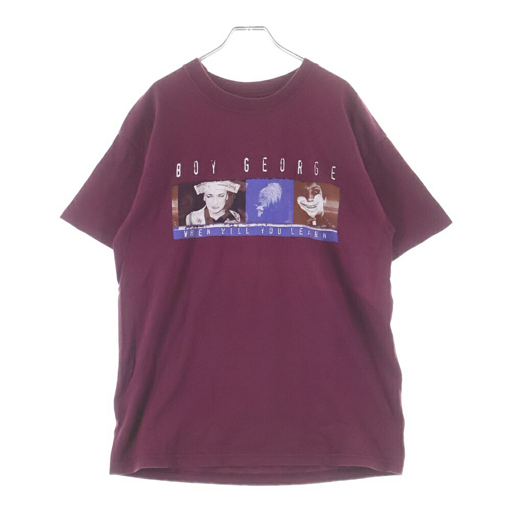 VINTAGE(ヴィンテージ) 大きさ:L 90s BOY GERGE WHEN WILL YOU LEARN SCREEN STARS 男の子・ジョージ 半袖カットソープルオーバー 赤いこと【中古】【座標軸B】【色つや赤いこと】【取りまわしバス発着場AWESOME原宿店】