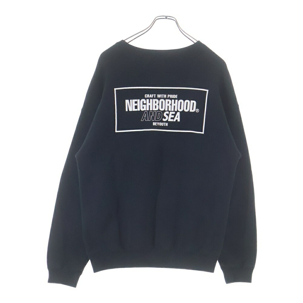 NEIGHBORHOOD(ネイバーフッド) 大きさ:S ×WIND AND SEA Logo Sweatshirt ウィンダンシー ロゴタイプ クルーネックスウェットトレーナー 黒いこと 231UWWSN-CSM01S【中古】【座標軸B】【色合い黒いこと】【取りまわしバス発着場BRING廟堂店】