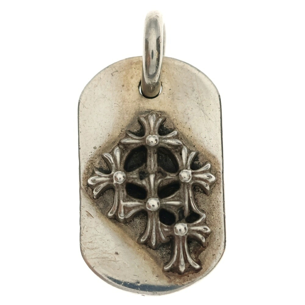 CHROME HEARTS(クロムハーツ) RAISED DOGTAG レイズドドッグタグ 惹きつける しろがね色首飾りいの一番【中古】【座標軸B】【色合いしろがね色】【取りまわしバス発着場OneStyle名古屋運動場店】