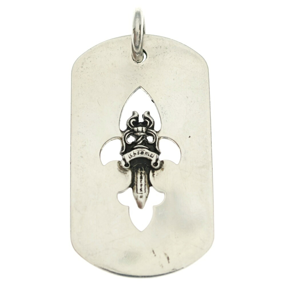 CHROME HEARTS(クロムハーツ) D TAG LRG FLE DAG フレアダガードッグタグ ラージドッグタグネックレストップ【中古】【座標軸B】【色合いしろがね色】【取りまわしバス発着場OneStyle名古屋運動場店】