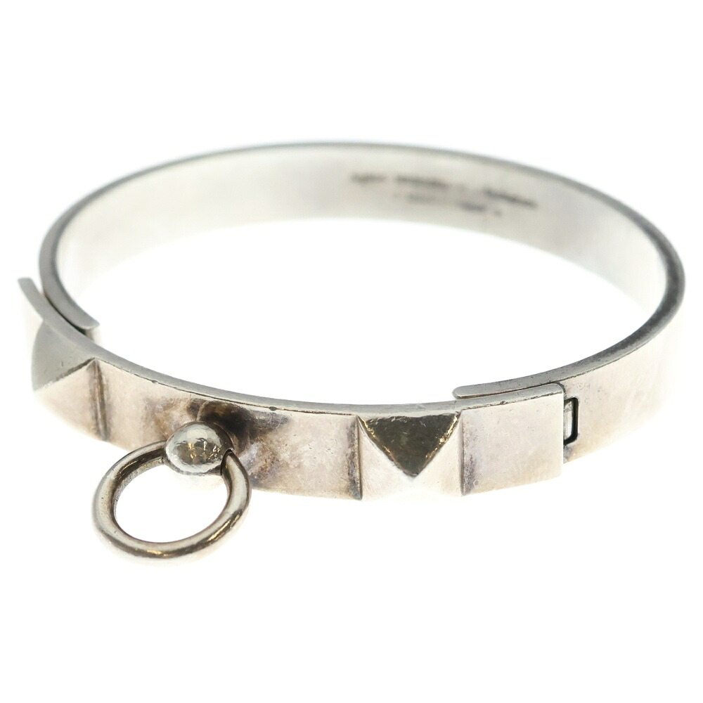 HERMES(エルメス) 大きさ:XL Collier de chien bangle コリエドシアン バングル 腕輪 銀925 しろがね色 15AL042154【中古】【度合いB】【色つやしろがね色】【取りまわしバス発着場AWESOME原宿店】