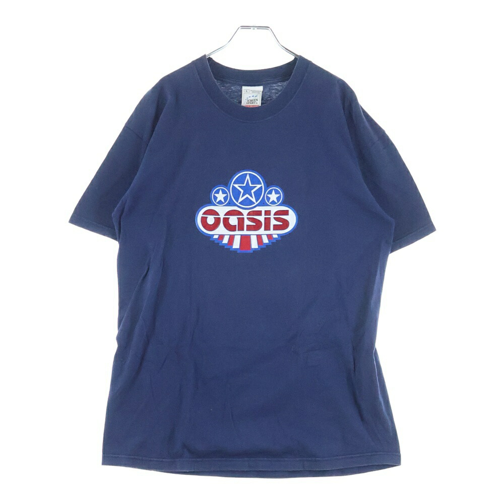 VINTAGE(ヴィンテージ) 大きさ:L 00s OASIS SCREEN STARS オアシス スクリーンスターズ 向こう正面刷り上げる 半袖プルオーバー カットソー 米国海軍【中古】【座標軸B】【カラーネイビー】【取りまわしバス発着場AWESOME原宿店】