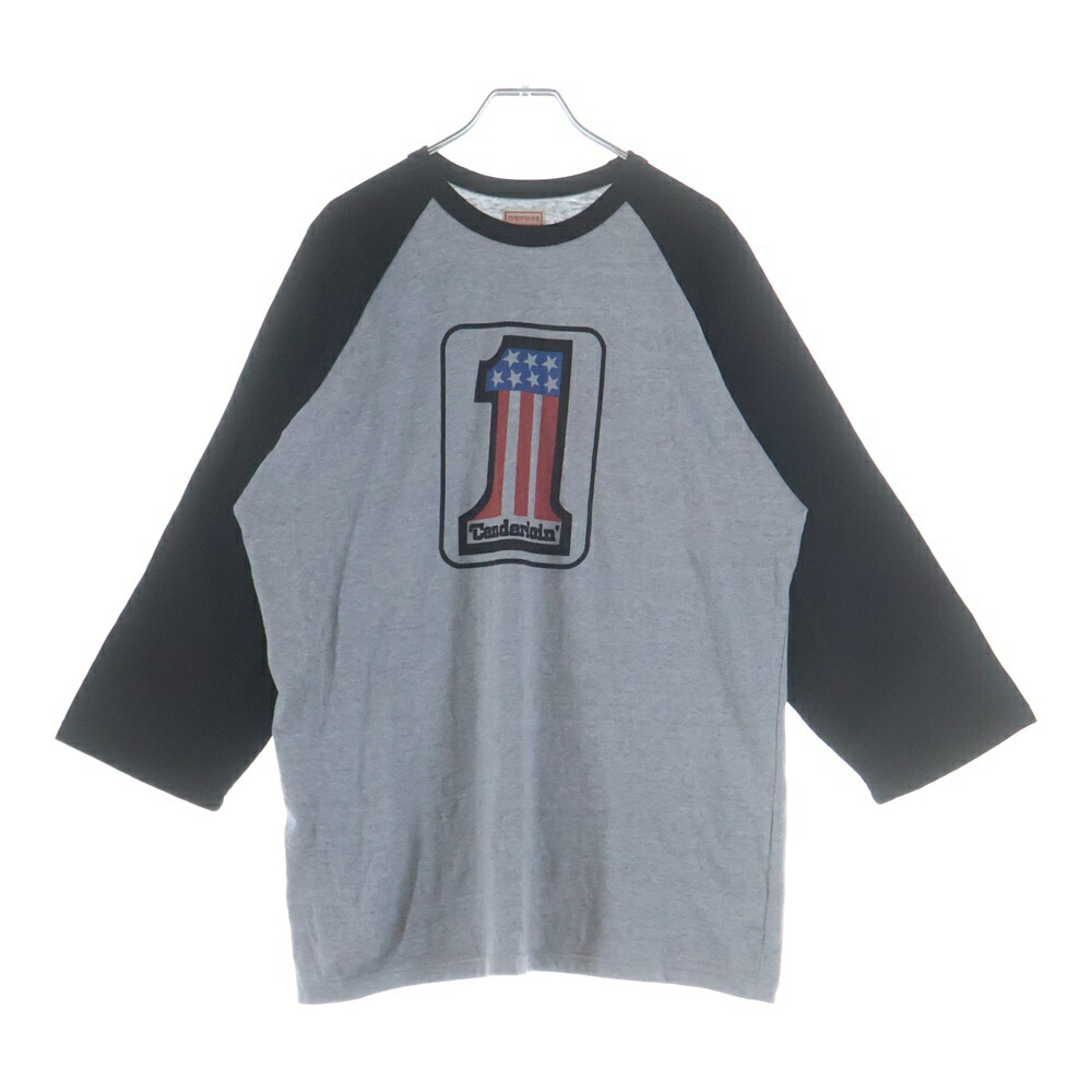 TENDERLOIN(アンダーカット) 大きさ:L T-RAGLAN-A HEATHER ラグラン捩り 七分丈プルオーバー 薄墨色【中古】【座標軸A】【色合い薄墨色】【取りまわしバス発着場OneStyle推進機通り道店】