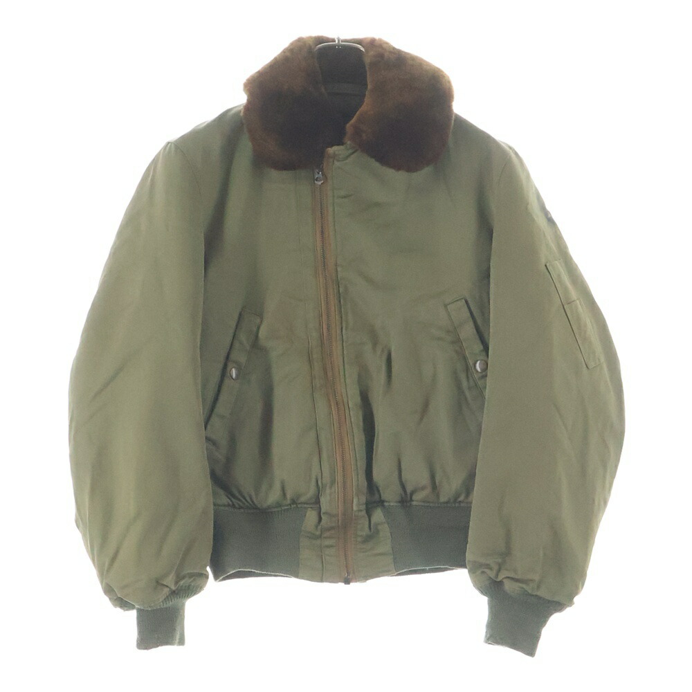 VINTAGE(ヴィンテージ) サイズ:34 40s US AIR FORCE B-15 ファー装飾 ジップアップフライトジャケット カーキ【中古】【程度B】【カラーカーキ】【オンライン限定商品】