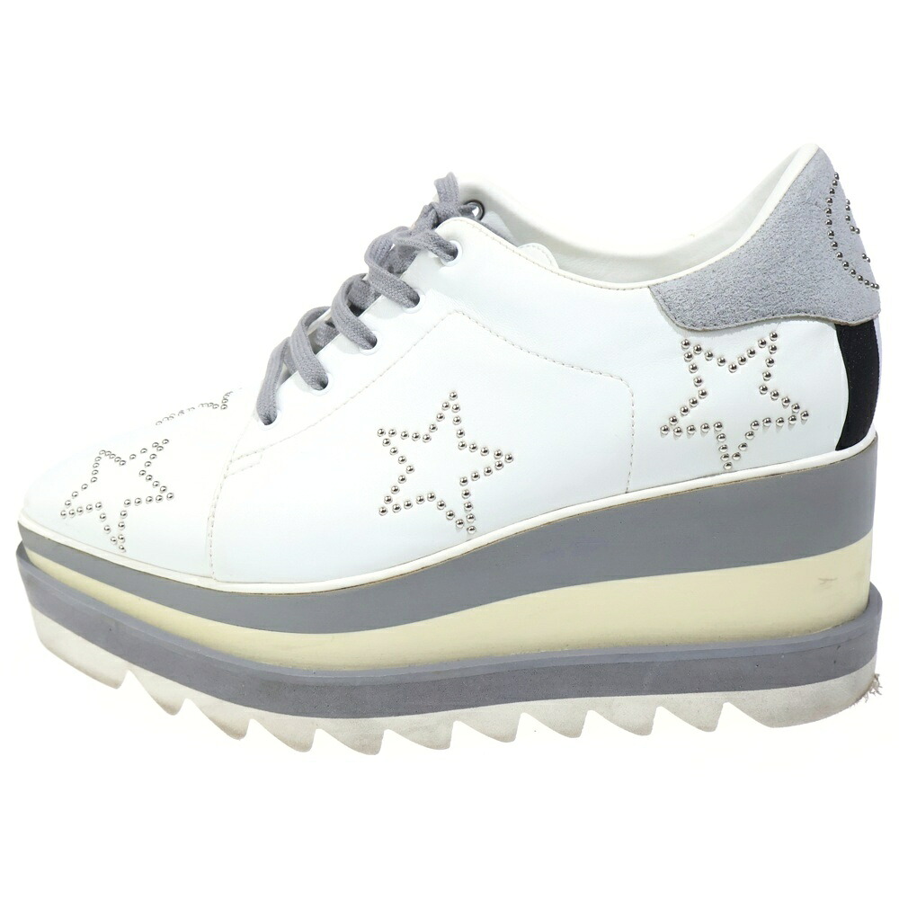 STELLA McCARTNEY(ステラマッカートニー) 大きさ:37 エリス スタースタッズ 厚底 なめし革 スピード競技引きあげる ローカットシューズ スニーカー 白いこと レディース【中古】【座標軸B】【色合い白いこと】【オンライン制限事項商いもの】
