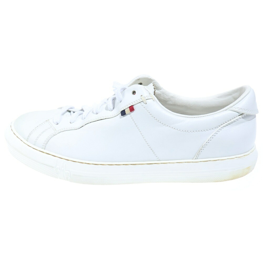 MONCLER(モンク軌跡) 大きさ:42 MONACO モナコ公国 トリコロールタグ ローカットスニーカー 白いこと 4M71406 019MT【中古】【座標軸B】【色合い白いこと】【オンライン押さえる商いもの】