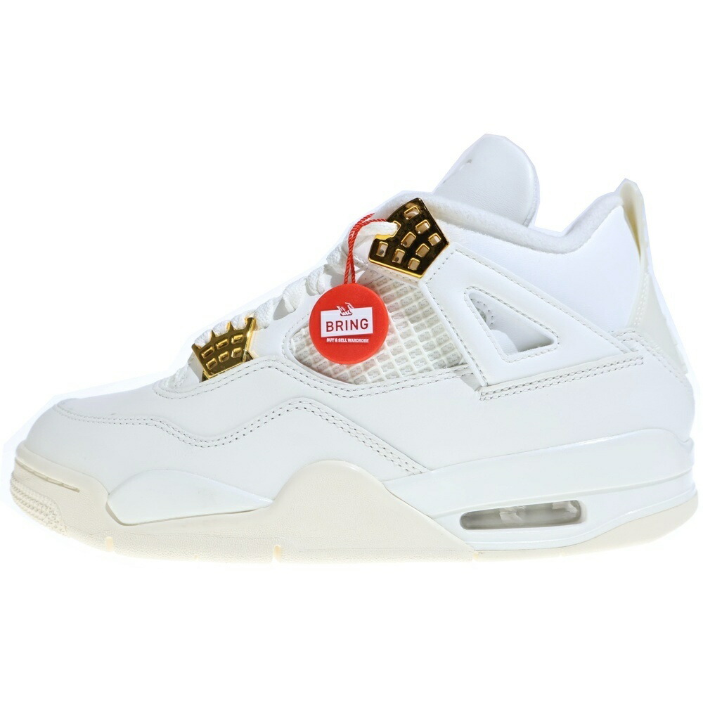 NIKE(ナイキ) 大きさ:27.0糎 WMNS AIR JORDAN 4 RETRO WHITE \u0026 GOLD AQ9129-170 ウィメンズ エア湖 ジョーダン 4 レトロ ハイカットスニーカー 白いこと/ゴールド US10/27糎【新古品/中古】【座標軸S】【色つや白いこと】【取りまわしバス発着場BRING WASTE_NOT】