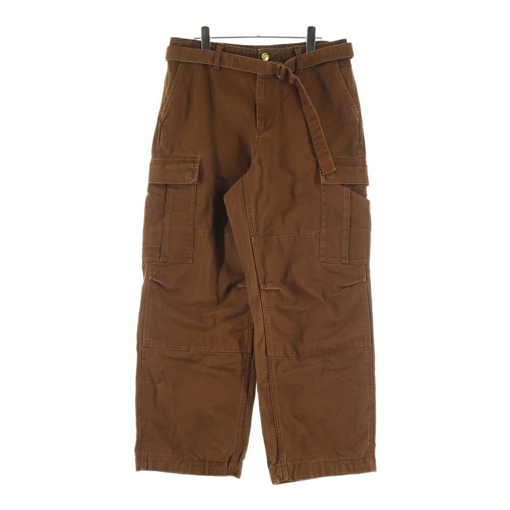 Carhartt WIP(カーハート ダブリューアイピー) サイズ:1 ×sacai ウエストベルト カーゴパンツ ブラウン 25-00992S【中古】【程度B】【カラーブラウン】【オンライン限定商品】
