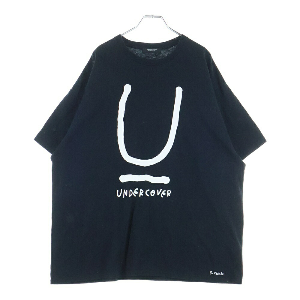 UNDERCOVER(アンダー取りまかなう) 大きさ:XXL ×Yu Nagaba 長場雄 Uロゴタイプ刷り上げる半袖ティーシャツ 黒いこと UC1E9813-1【中古】【度合いA】【色つや黒いこと】【取りまわしバス発着場原宿】