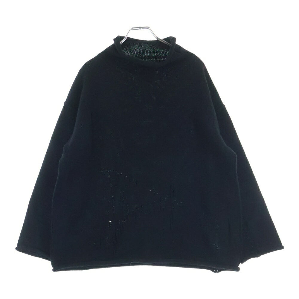 B Yohji Yamamoto(ビー ヨウジヤマモト) 大きさ:2 素っ首 クロップド丈 編み物 スウェーター 黒いこと NV-K52-197【中古】【座標軸A】【色つや黒いこと】【オンライン押さえる商いもの】