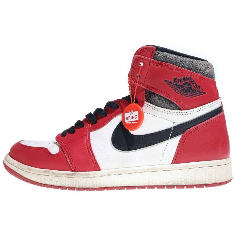 NIKE(ナイキ) 大いさ:US10/28糎 AIR JORDAN 1 LOST \u0026 FOUND CHICAGO エアジョーダン1 ロスト ファウンド 風の強い町 ハイカットスニーカー 白いこと/赤いこと/黒いこと US10/28糎 DZ5485-612【中古】【座標軸B】【色合い白いこと】【取りまわしバス発着場渋谷】