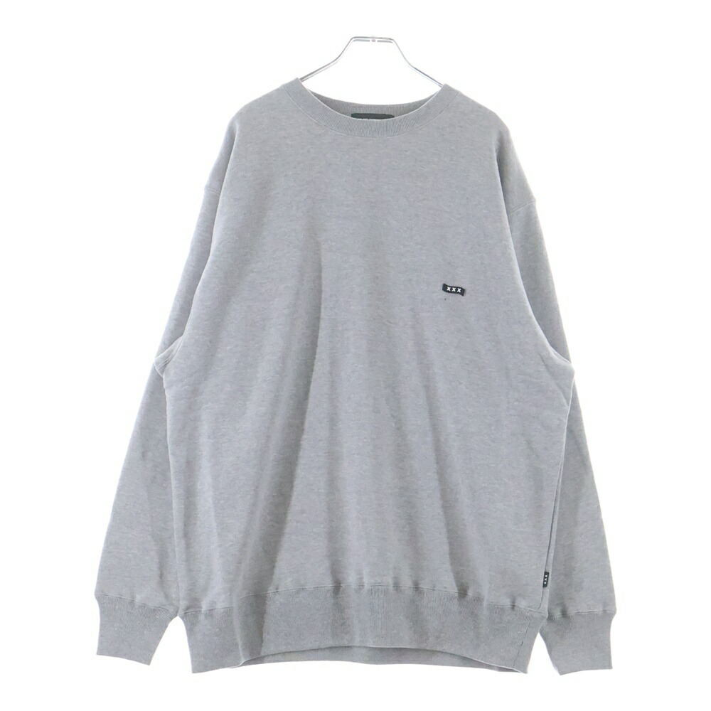 GOD SELECTION XXX(ゴッドセレクショントリプルエックス) 大きさ:XL ロゴタイプ刷り上げる クルーネックスウェットトレーナー 薄墨色 GX-S23-CN-01【新古品/中古】【座標軸S】【色つや薄墨色】【オンライン押さえる商いもの】